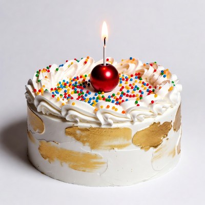 Birthday cake with red candle