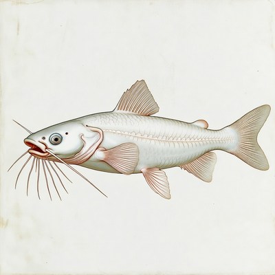 White Catfish Illustration
