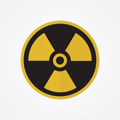 Yellow Radiation Warning Symbol