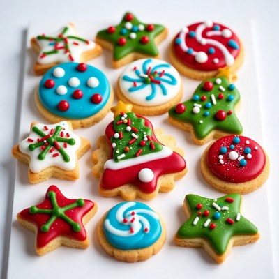 Colorful Christmas Cookies Assortment