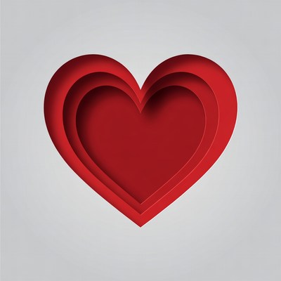 Layered Red Paper Heart