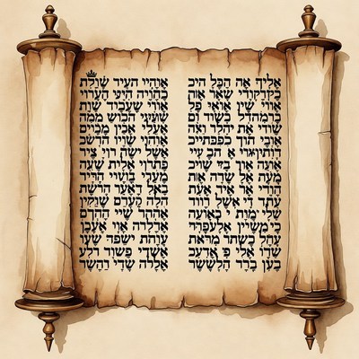 Open Torah Scroll Hebrew Text