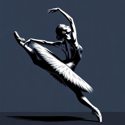 Ballerina in arabesque pose