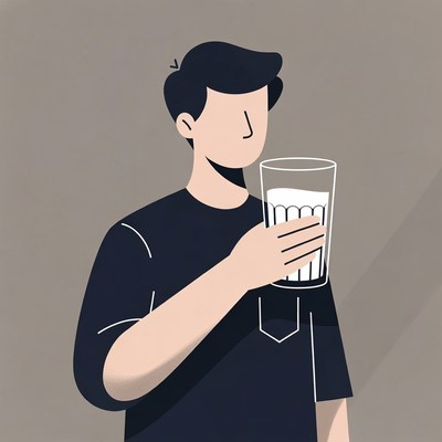 Man holding glass of milk