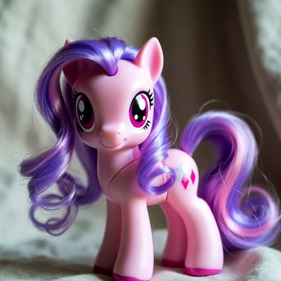 Pink My Little Pony with purple mane