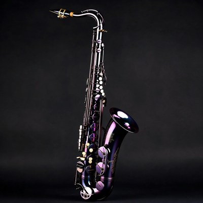 Purple Alto Saxophone on Black Background