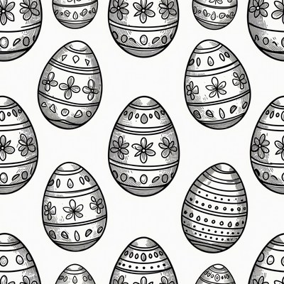 Pattern of Floral Easter Eggs