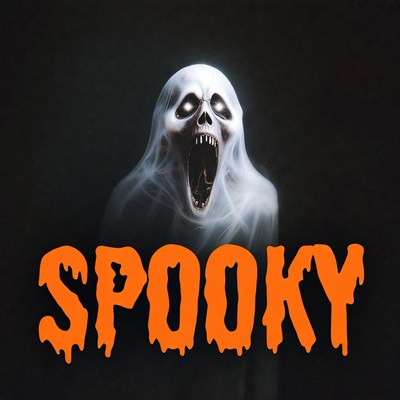 Spooky Ghost with Screaming Face