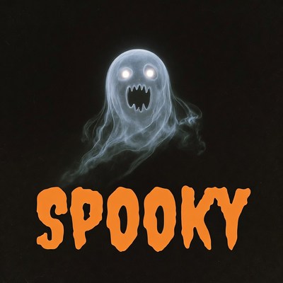 Spooky Ghost with Spooky Text