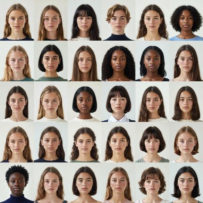 Diverse women headshots grid