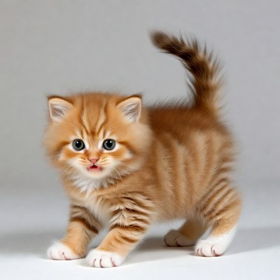 Cute orange kitten playing