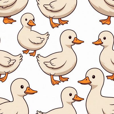 Cute Cartoon Ducks Pattern