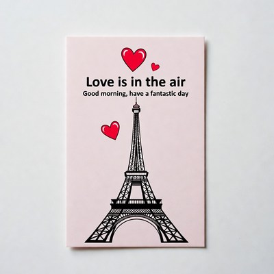 Love in the Air Eiffel Tower Card