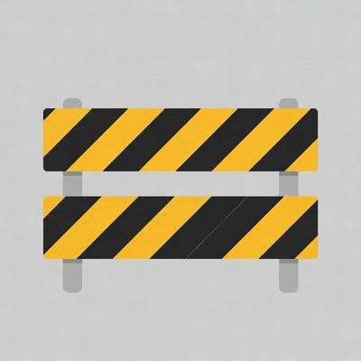 Yellow Black Striped Barricade Illustration