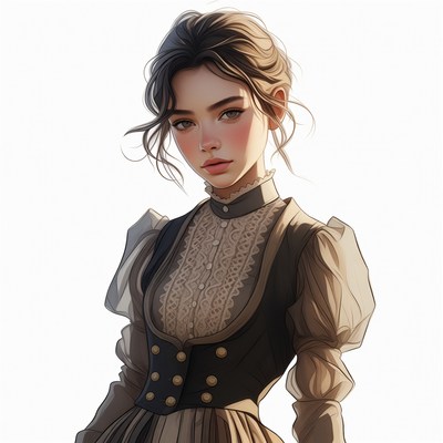 Victorian woman in lace dress