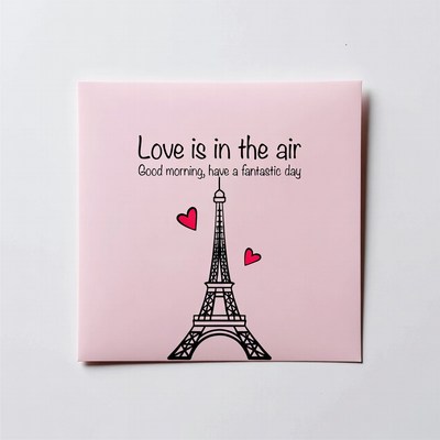 Pink Eiffel Tower Love Greeting Card