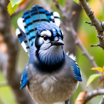 Blue Jay perched on branch