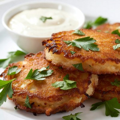 Potato Latkes with Sour Cream
