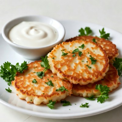 Potato Latkes with Sour Cream