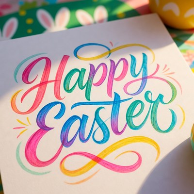 Happy Easter Card with Eggs