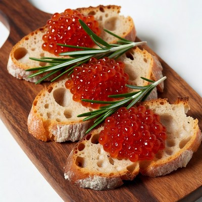 Salmon Roe on Toasted Bread
