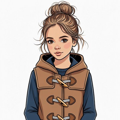 Girl with messy bun in hoodie