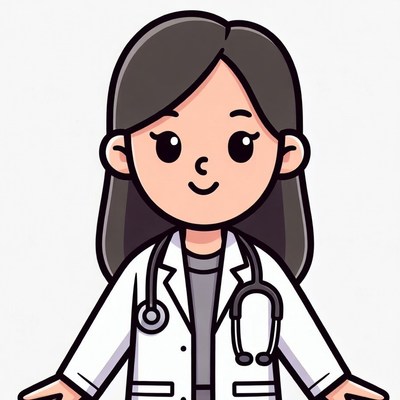 Asian female doctor illustration
