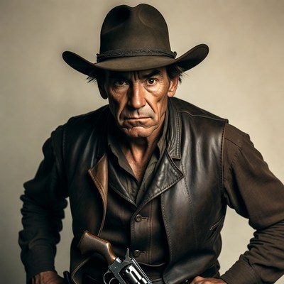 Cowboy holding revolver