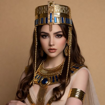 Egyptian Woman in Gold Headdress