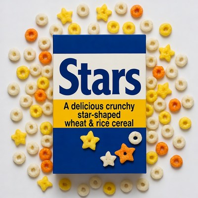 Star-Shaped Cereal Box with Pieces