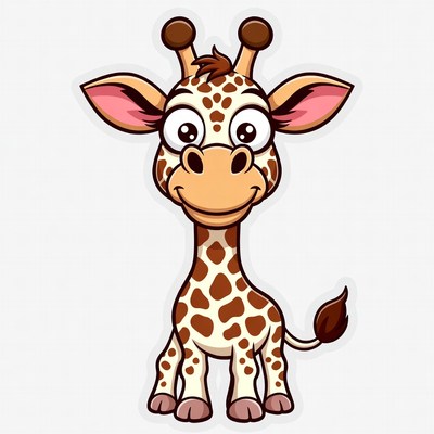 Cute Cartoon Giraffe Illustration