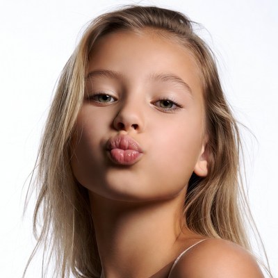 Girl blowing kiss