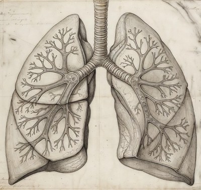 Detailed Human Lungs Illustration