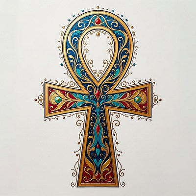 Ornate Ankh Symbol Illustration
