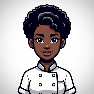 African-American woman in chef uniform