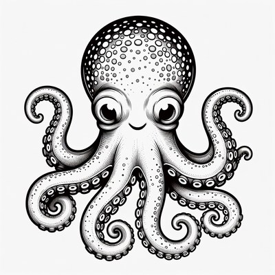 Cute cartoon octopus illustration
