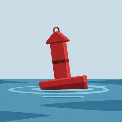 Red Buoy Floating in Water