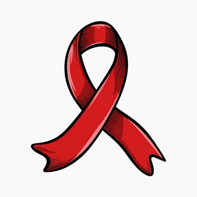 Red Awareness Ribbon Illustration