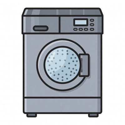 Gray Washing Machine Illustration