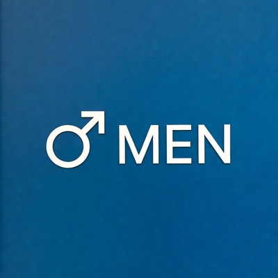 Blue Men's Restroom Sign