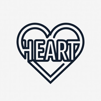 Heart Outline with HEART Text
