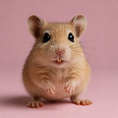 Cute hamster on pink background