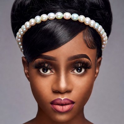 African-American woman with pearl headband