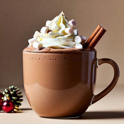 Hot Chocolate with Whipped Cream and Cinnamon