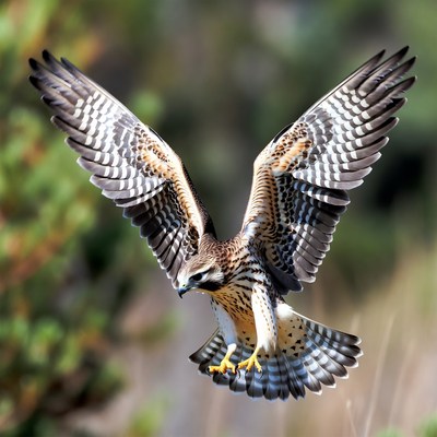 Red-tailed Hawk Flying with Wings Spread