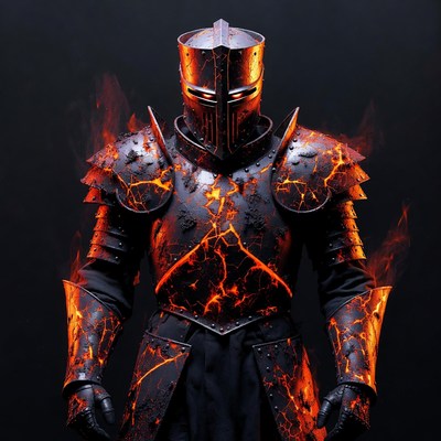 Fiery Knight in Cracked Armor