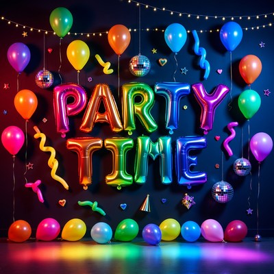 Party Time Balloons Background