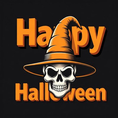 Happy Halloween Skull Witch Hat