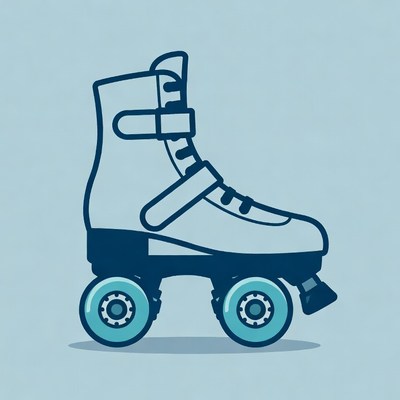 White Roller Skates Illustration