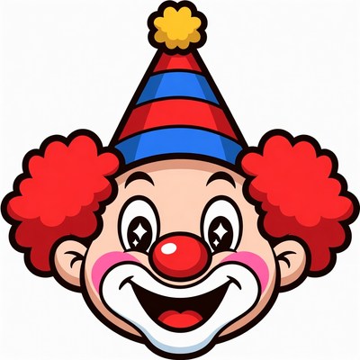 Cartoon Clown Smiling with Hat